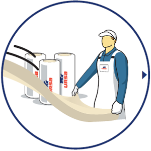 Aplikácia minerálnej izolácie URSA PUREONE SF 31