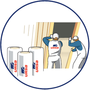 Aplikácia minerálnej izolácie URSA PUREONE SF 31